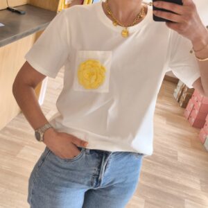 T-shirt blanc avec poche