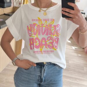 T-shirt blanc imprimé