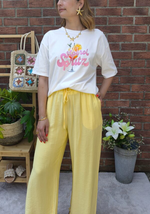 Pantalon fluide jaune citron