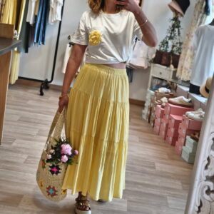 Jupe longue jaune citron