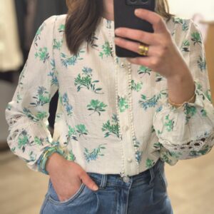 Blouse motif vert