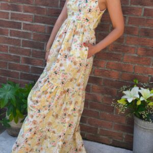 Robe longue fleuries
